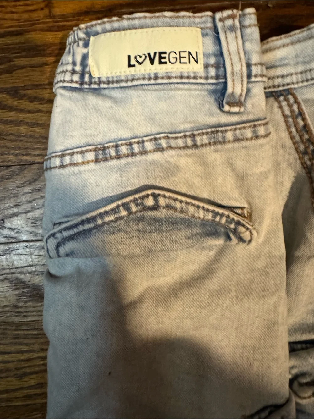 Levi's Light Wash Denim Cargo Skirt-Style Shorts